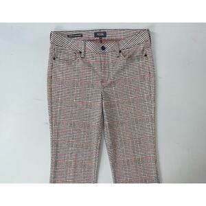 NYDJ Lift/Tuck Marilyn Straight Knit 5-Pocket Jeans. Glen Plaid, Women's 4. EUC!